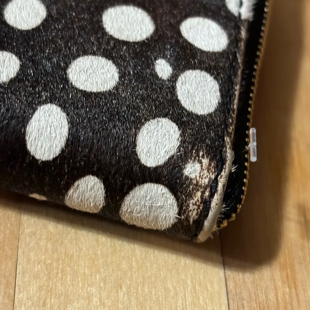 Henri Bendel  animal Print Leather Cowhide Wallet. Carlyle mini haircalf